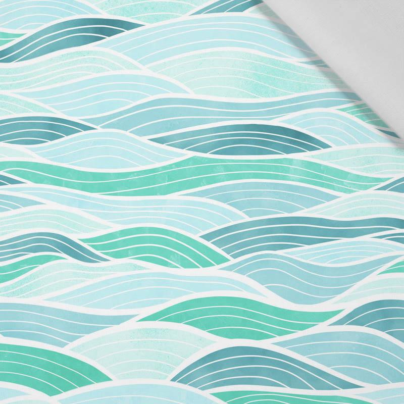 WAVES PAT. 2 / light blue - Cotton woven fabric