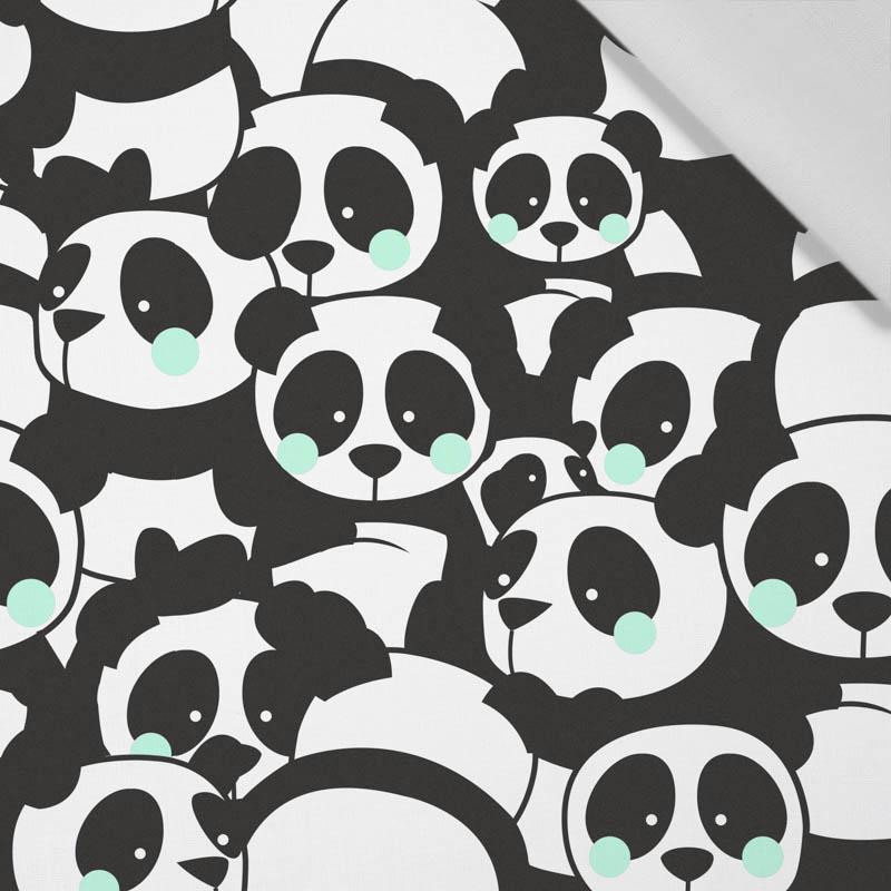 PANDAS / mint - Cotton woven fabric