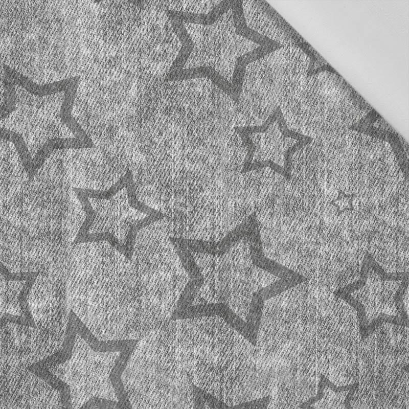 GREY STARS (CONTOUR) / vinage look jeans grey - Cotton woven fabric