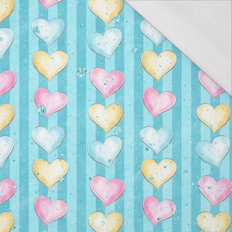 PASTEL HEARTS (WONDERLAND) - single jersey with elastane 