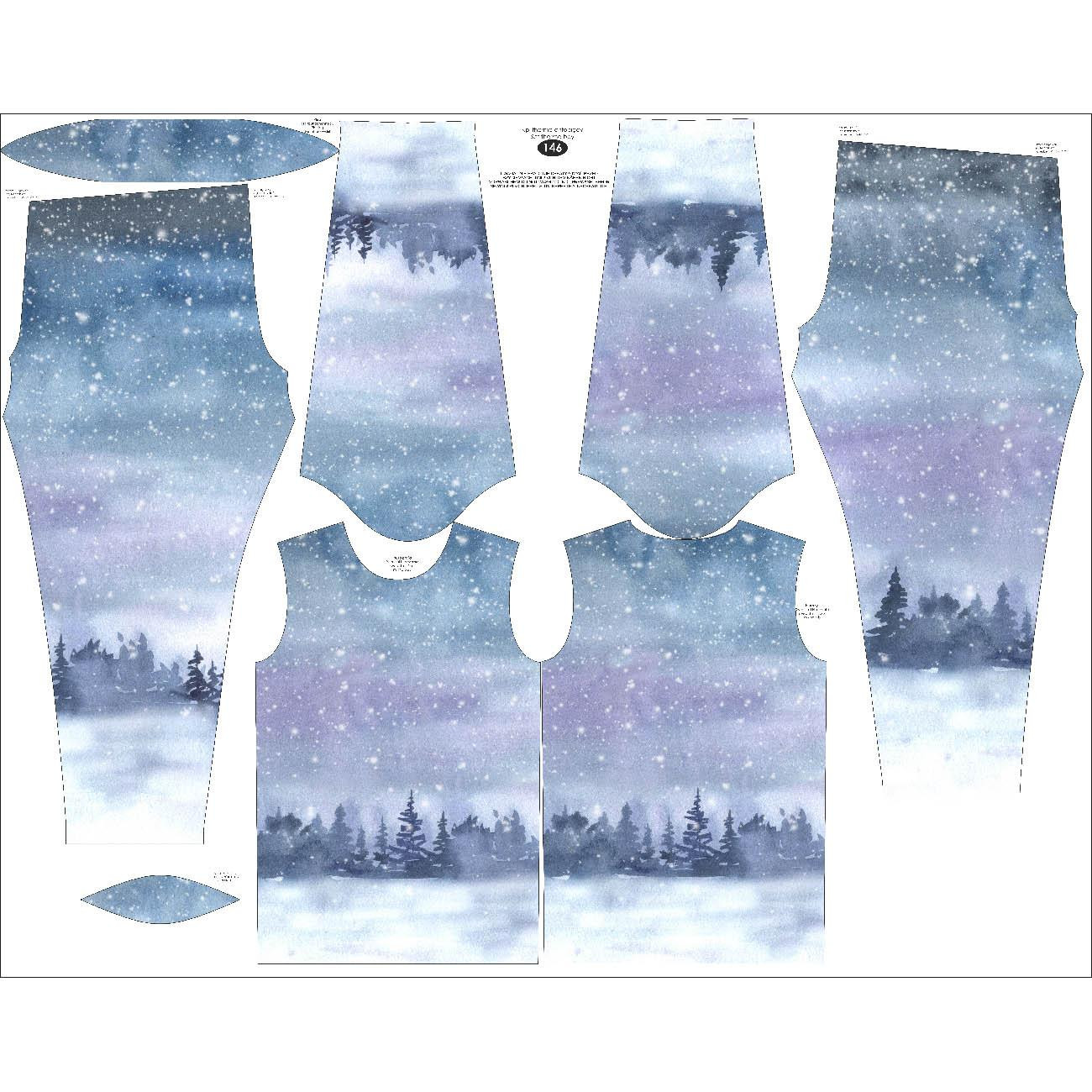 THERMO BOY'S SET (LUCAS) - WINTER LANDSCAPE PAT. 2 (PAINTED FOREST) - sewing set