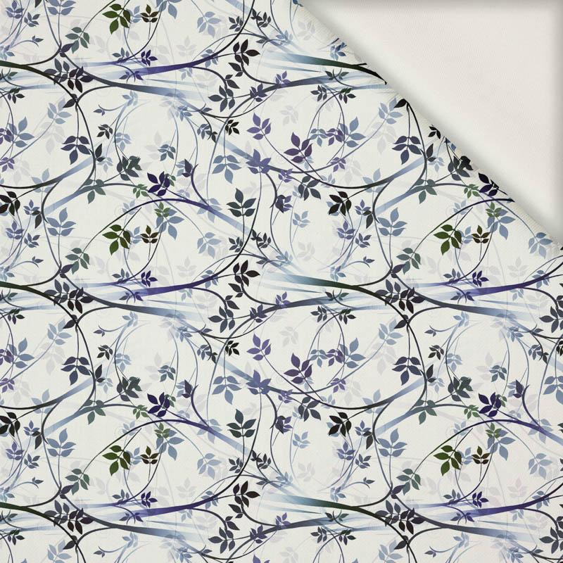 LEAVES pat. 2 (grey) - viscose woven fabric