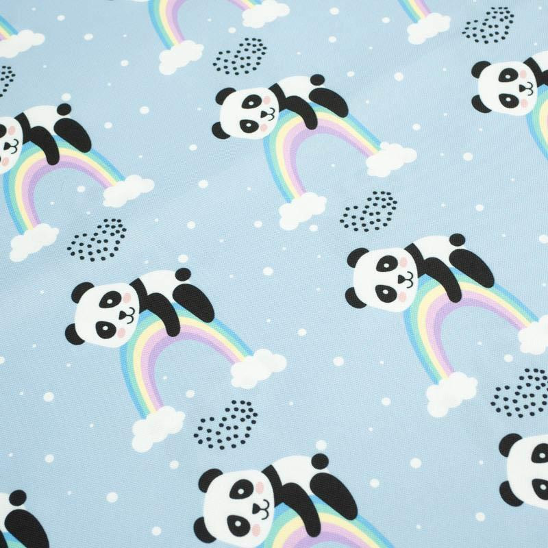 PANDA ON A RAINBOW - Waterproof woven fabric