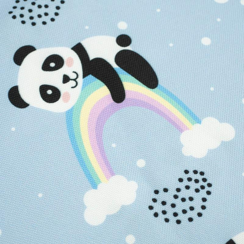 PANDA ON A RAINBOW - Waterproof woven fabric