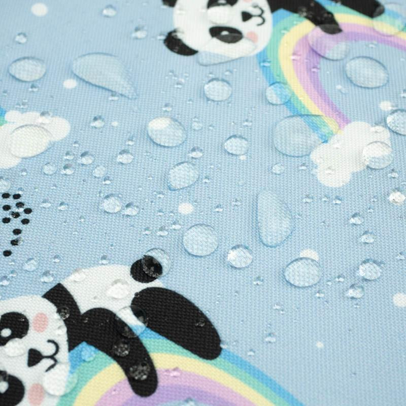 PANDA ON A RAINBOW - Waterproof woven fabric