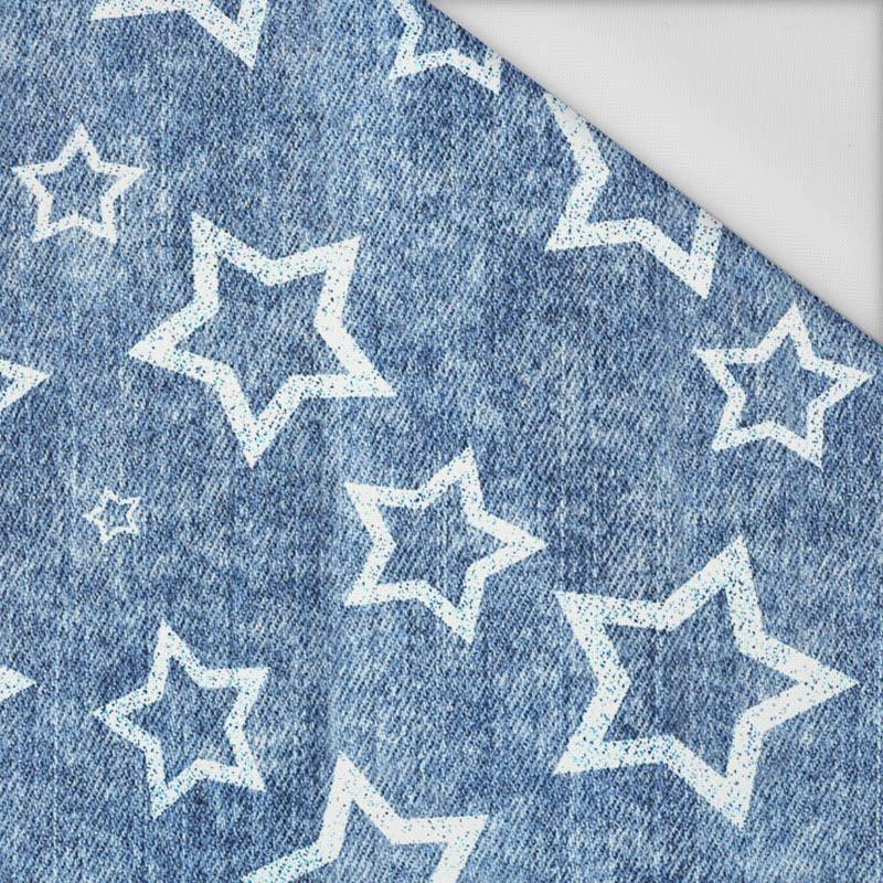 WHITE STARS (CONTOUR) / vinage look jeans dark blue - Waterproof woven fabric