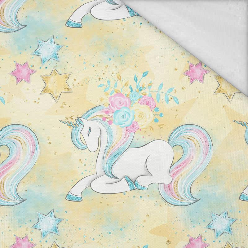 UNICORNS AND FLOWERS pat. 1 (WONDERLAND) - Waterproof woven fabric