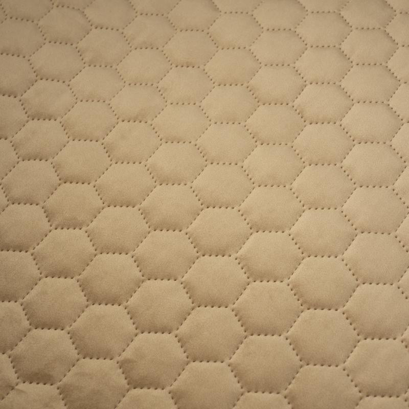 BEIGE - Quilted honeycomb velour