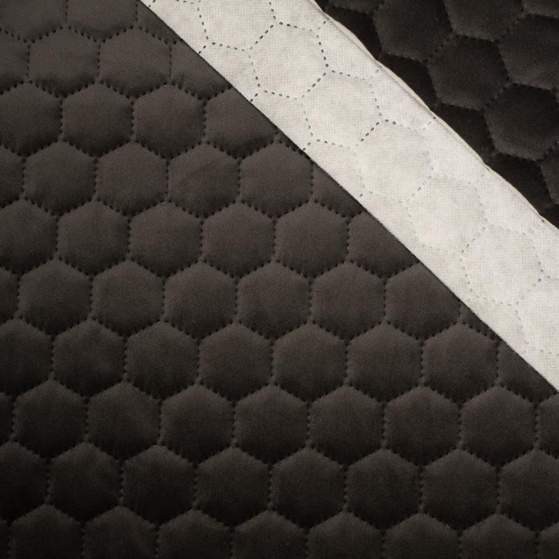 DARK GREY - Quilted honeycomb velour