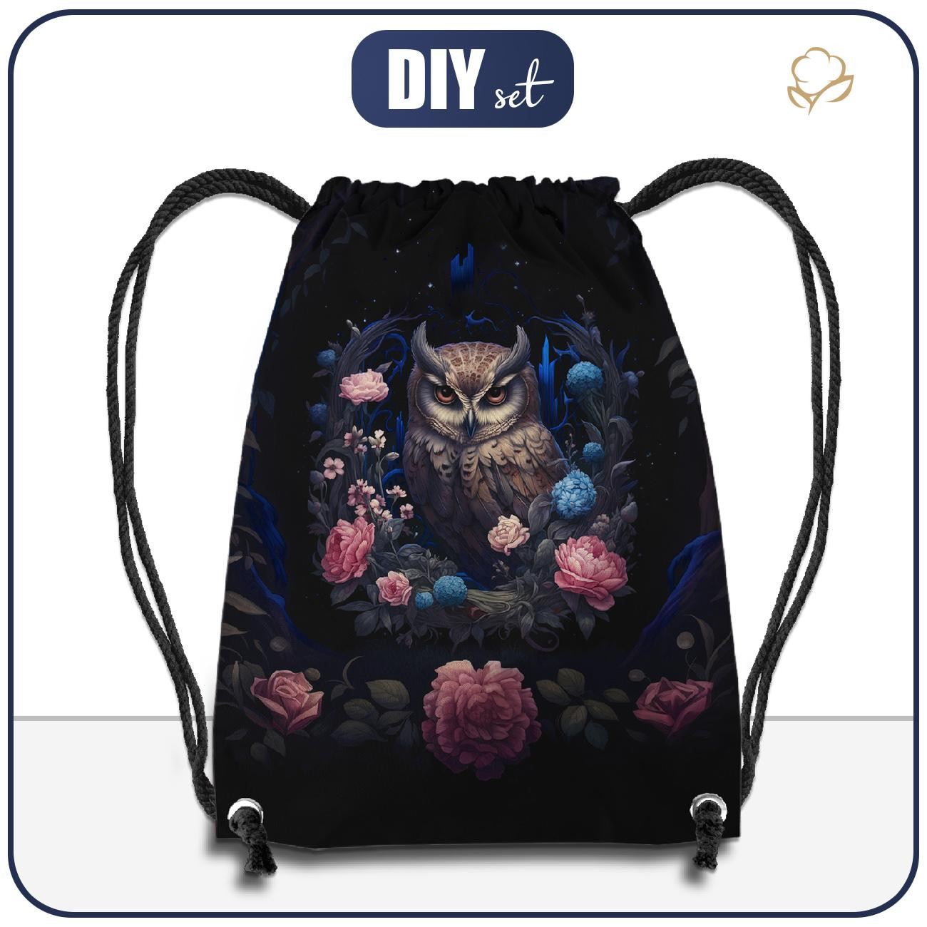 GYM BAG - GOTHIC OWL - sewing set