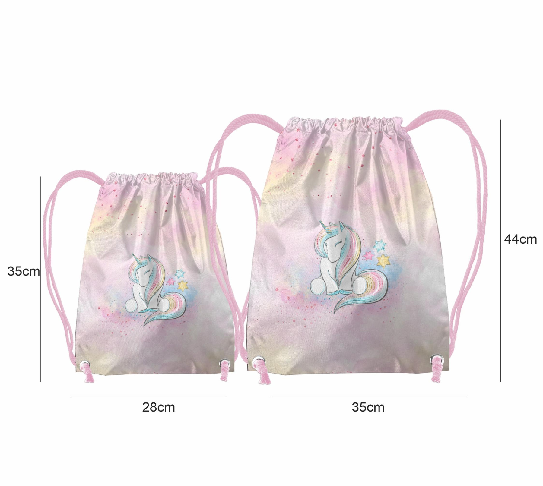 GYM BAG - UNICORNS AND RAINBOW  pat. 2 (WONDERLAND) - sewing set