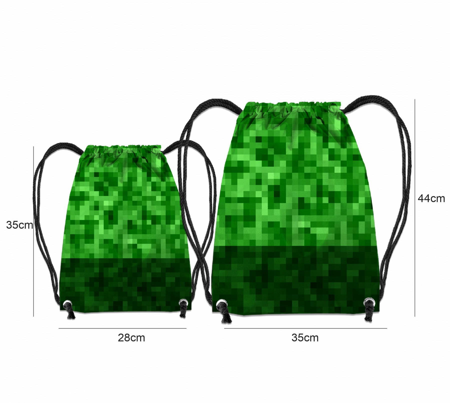 GYM BAG - PIXELS pat. 2 / green - sewing set
