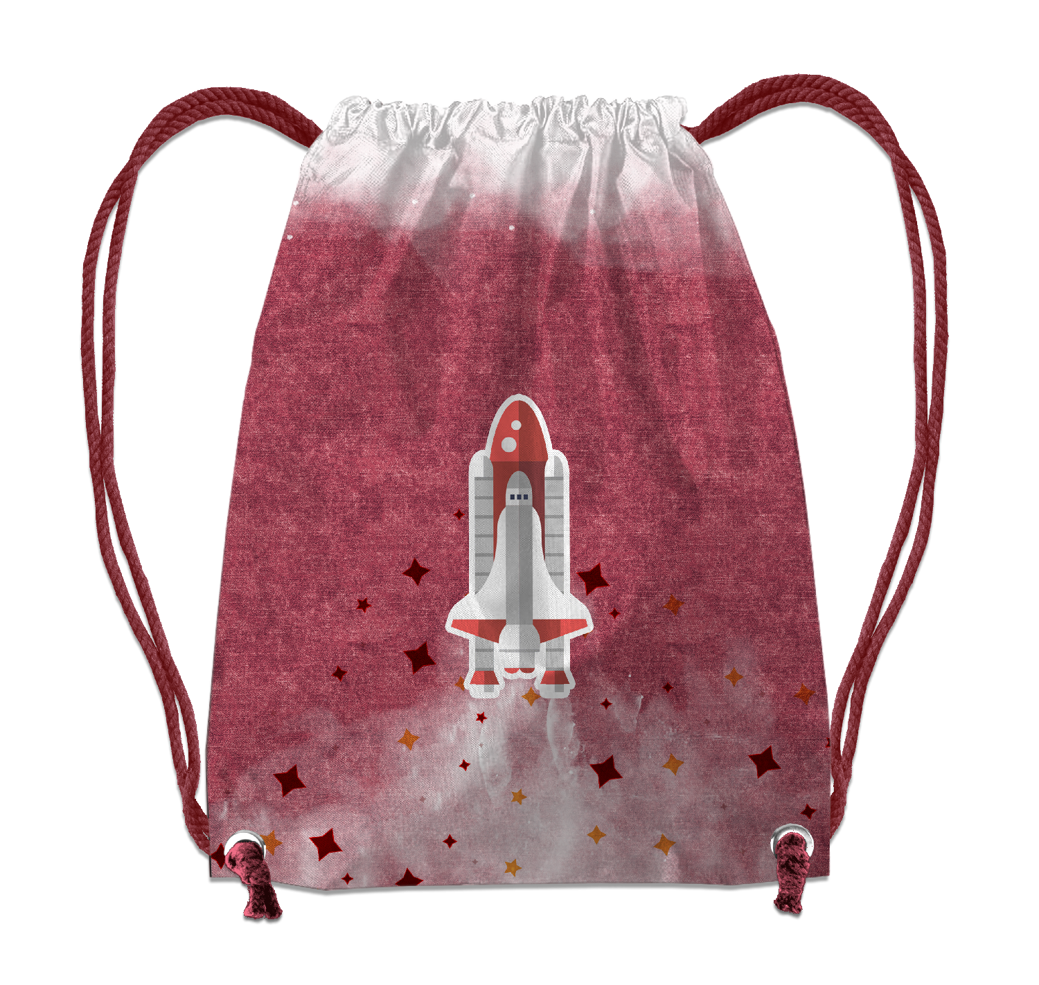 GYM BAG - SPACESHIP (SPACE EXPEDITION) / ACID WASH MAROON - sewing set