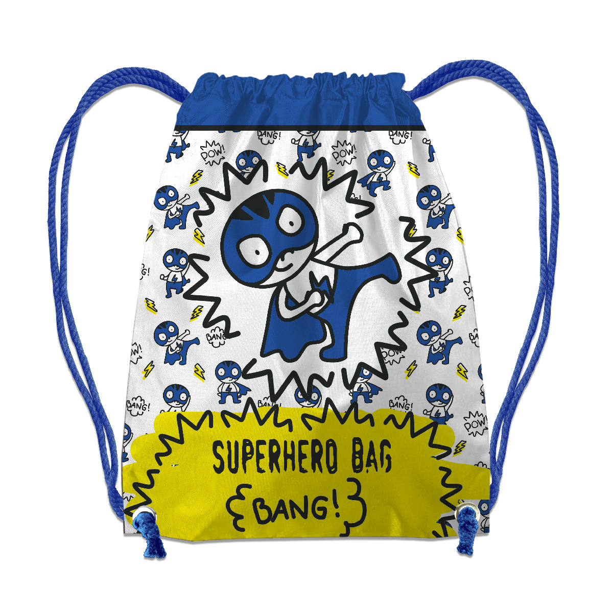 GYM BAG - SUPERHERO / blue EN / Choice of sizes