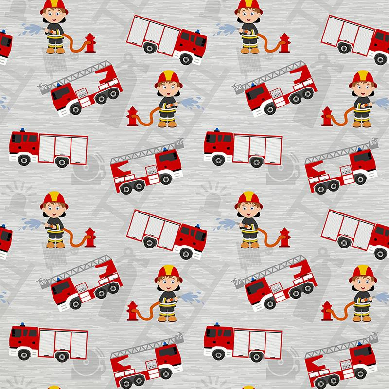 FIRE BRIGADE / ladder - Cotton woven fabric