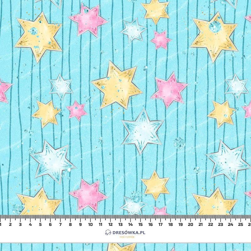 PASTEL STARS pat. 2 (WONDERLAND) - single jersey with elastane 