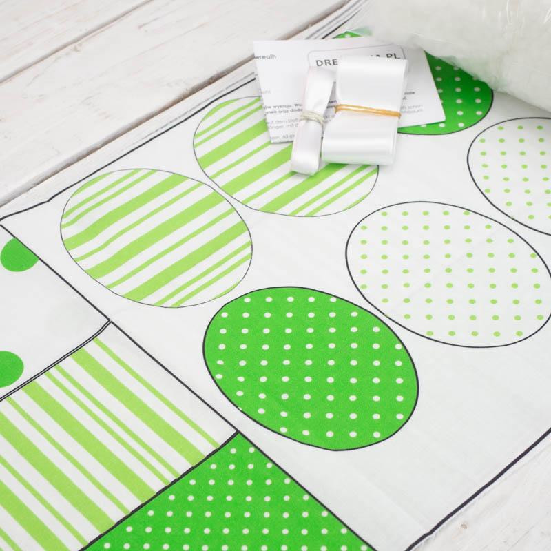 EASTER WREATH -  DOTS - STRIPES / green - sewing set