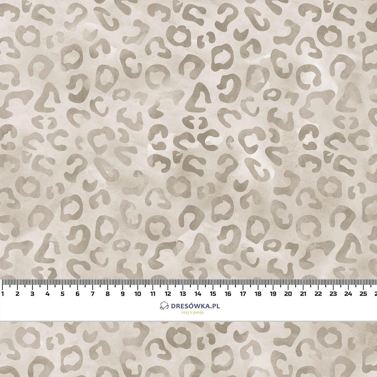 SPOTS / BEIGE (SNOW LEOPARDS) - Waterproof woven fabric