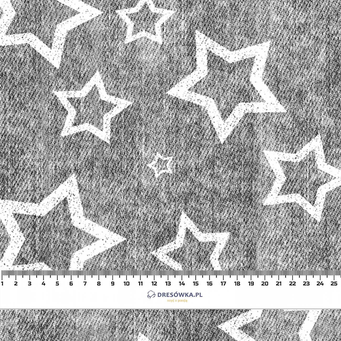 WHITE STARS (CONTOUR) / vinage look jeans grey - Nylon fabric PUMI
