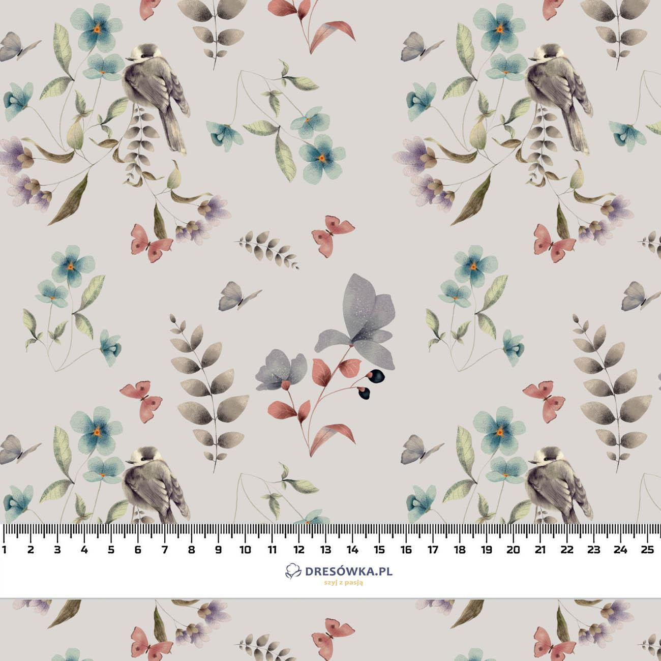 BIRDS AND BUTTERFLIES (INTO THE WOODS) - looped knit fabric