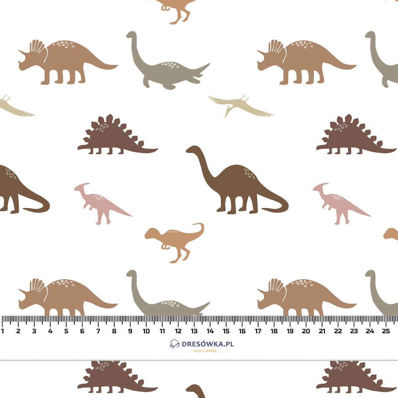 BROWN DINOSAURS PAT. 2 - Cotton woven fabric