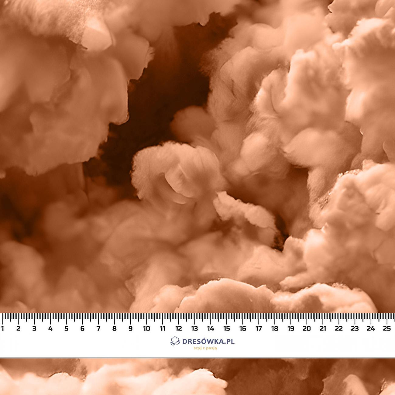 CLOUDS / peach fuzz - PERKAL Cotton fabric