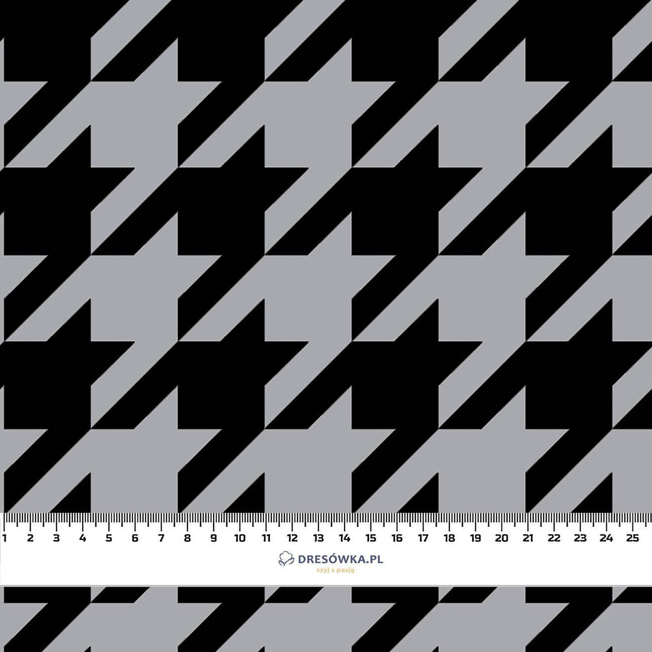 BLACK HOUNDSTOOTH (big) / grey - brushed knitwear with elastane ITY