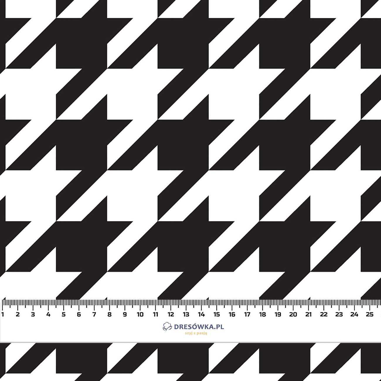 50cm BLACK HOUNDSTOOTH (big) / WHITE - Cotton woven fabric