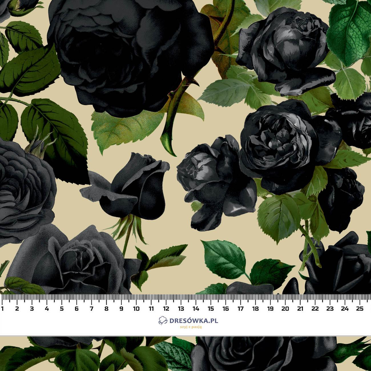 BLACK ROSES - lycra 300g