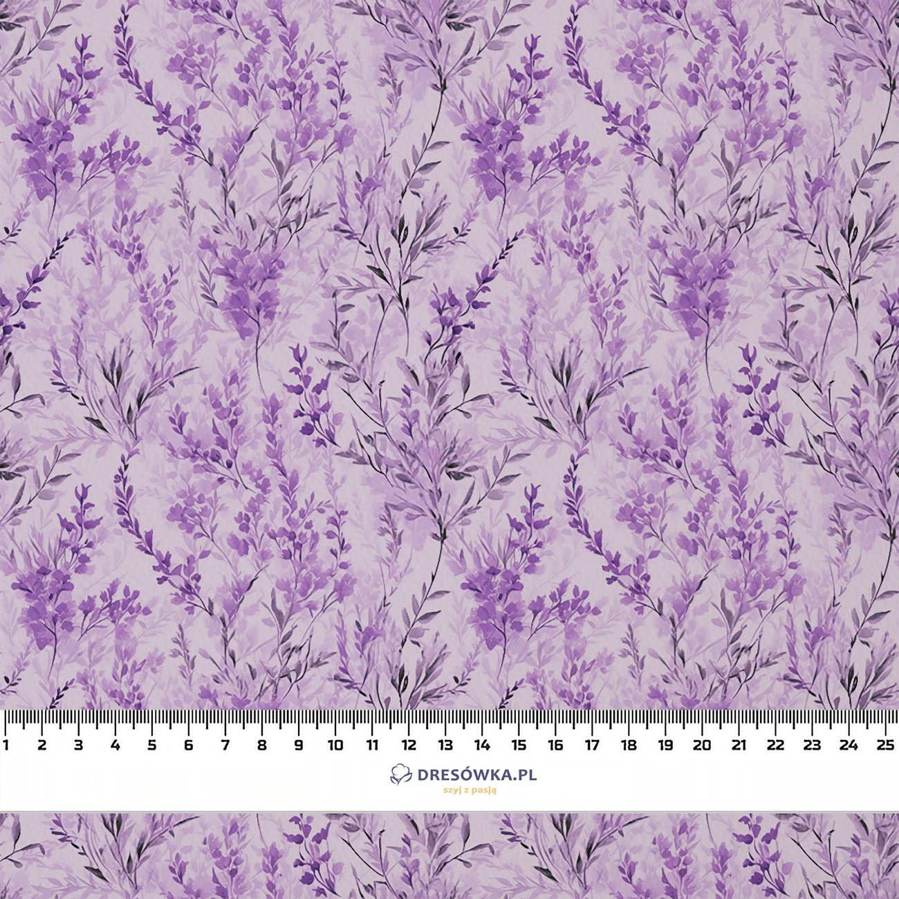 DIGITAL LAVENDER / FLOWERS - quick-drying woven fabric