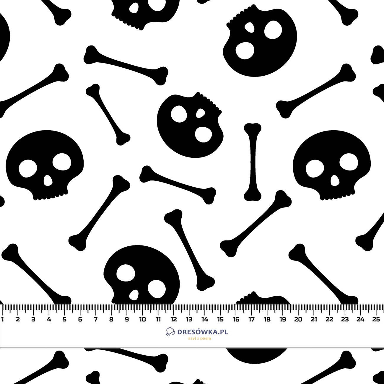 HALLOWEEN SKULLS & BONES / white - Waterproof woven fabric