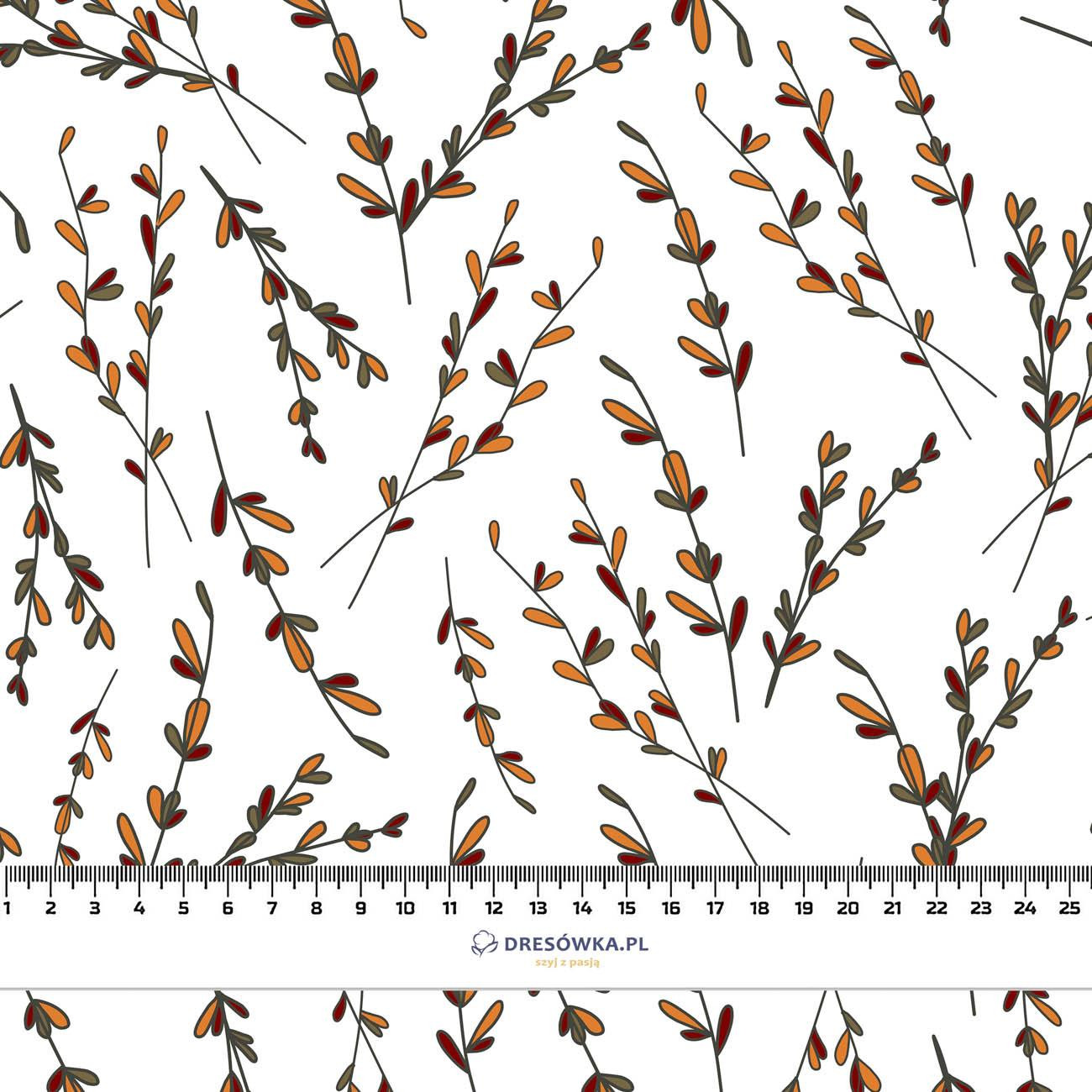 AUTUMN TWIGS / white (RED PANDA’S AUTUMN) - Cotton woven fabric