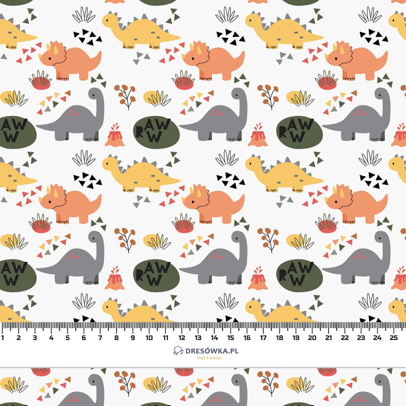 COLORFUL DINOSAURS pat. 2 - looped knit fabric
