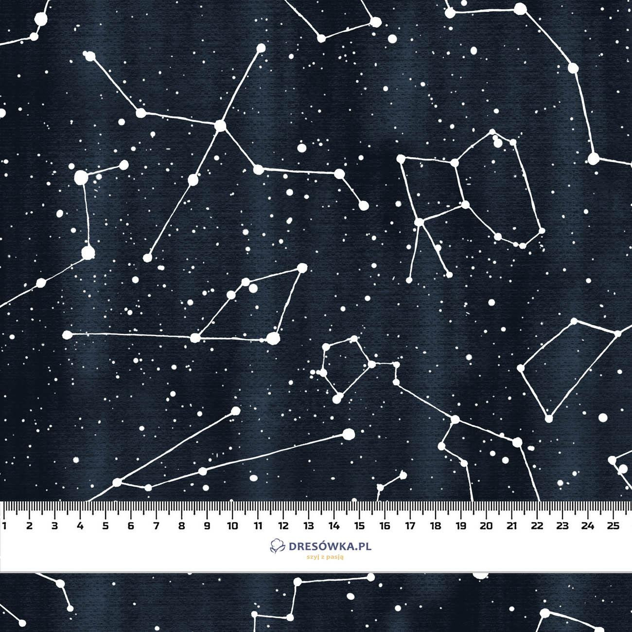 CONSTELLATIONS pat. 2 (GALACTIC ANIMALS) / navy - looped knit fabric with elastane ITY