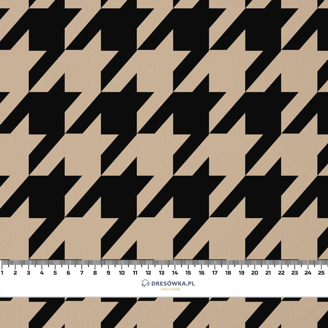 BLACK HOUNDSTOOTH / BEIGE - PERKAL Cotton fabric