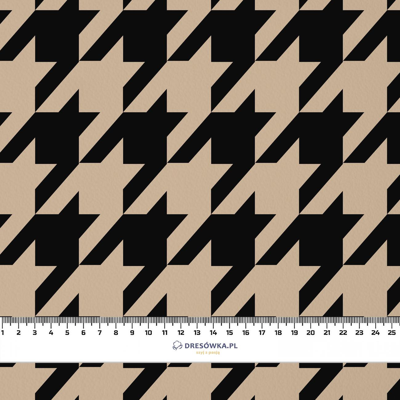 BLACK HOUNDSTOOTH / BEIGE - looped knit fabric