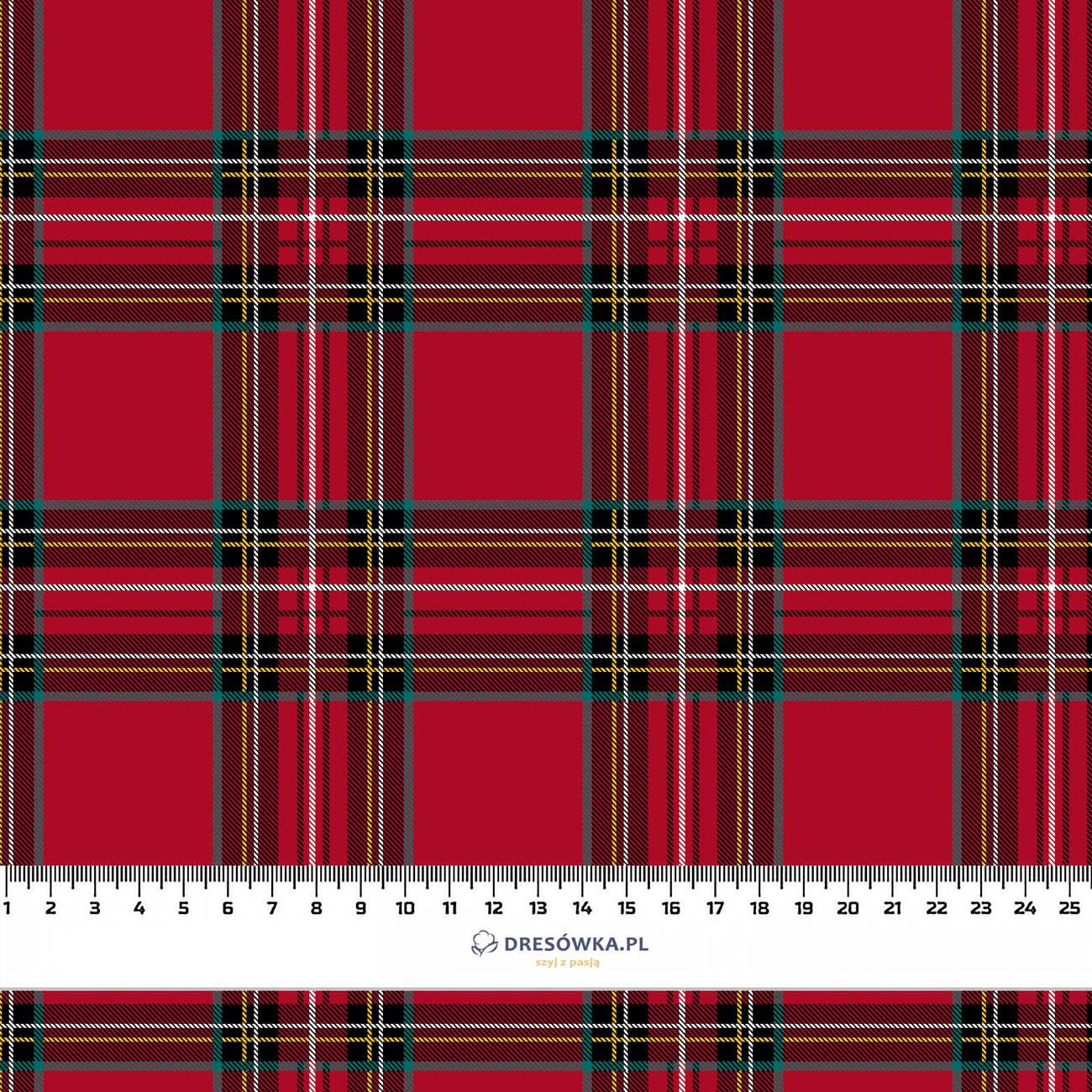 50cm CHECK PAT. 12 / red - looped knit fabric with elastane ITY