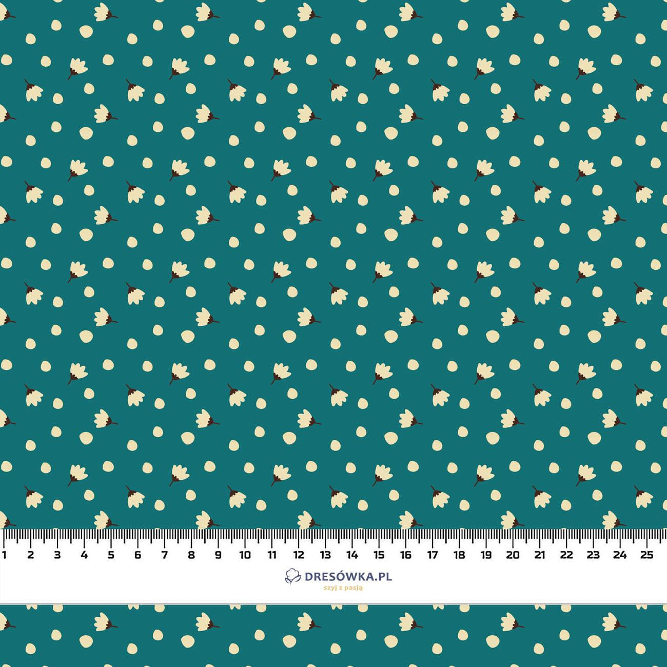 SMALL FLOWERS AND POLKA DOTS - Cotton woven fabric