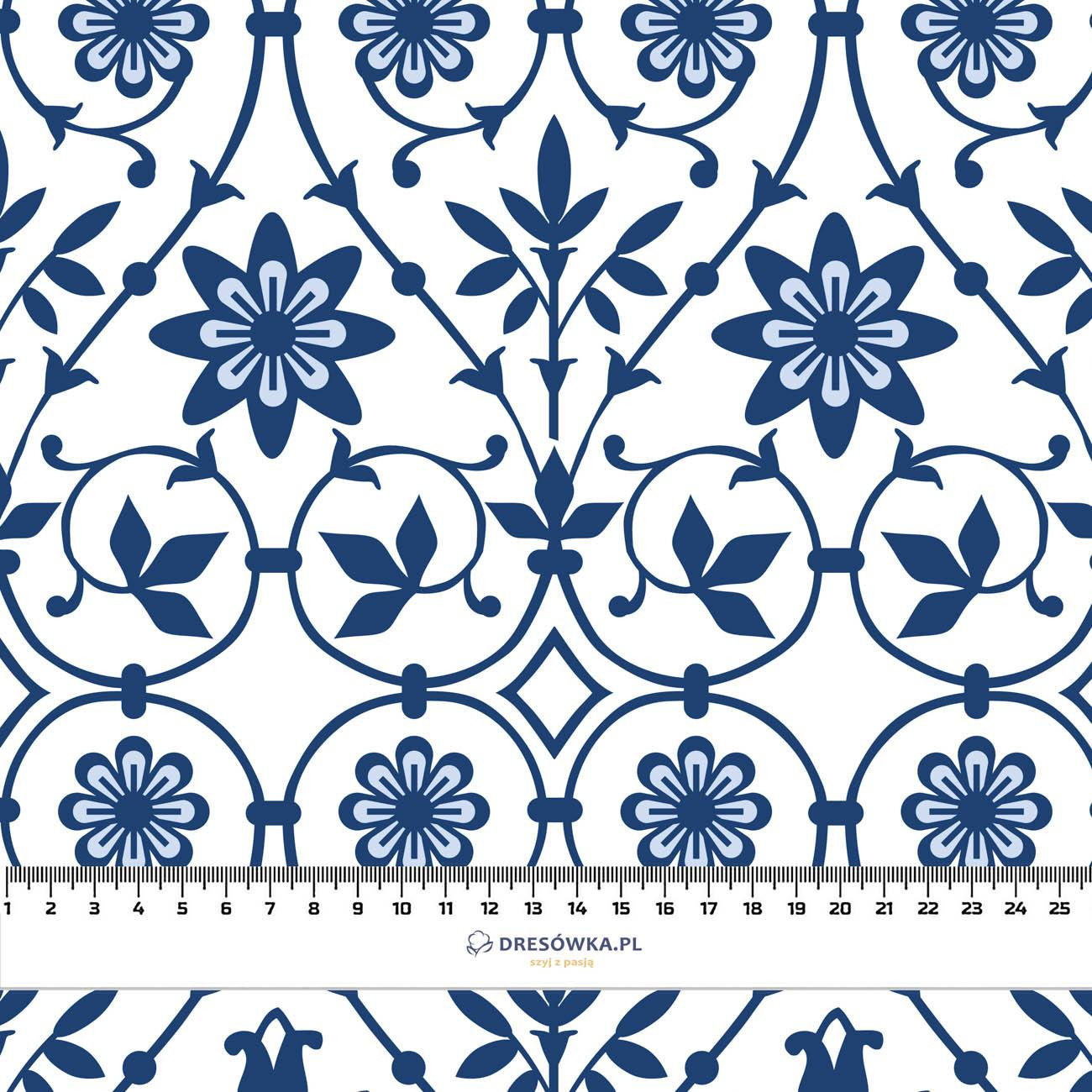 FLOWERS pat. 1 (classic blue) - viscose woven fabric