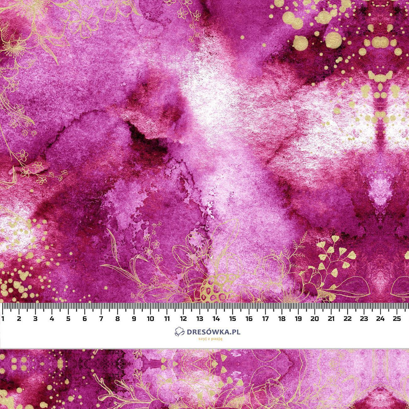FLOWERS / golden contour Pat. 2 / WATERCOLOR MARBLE - Thermo lycra