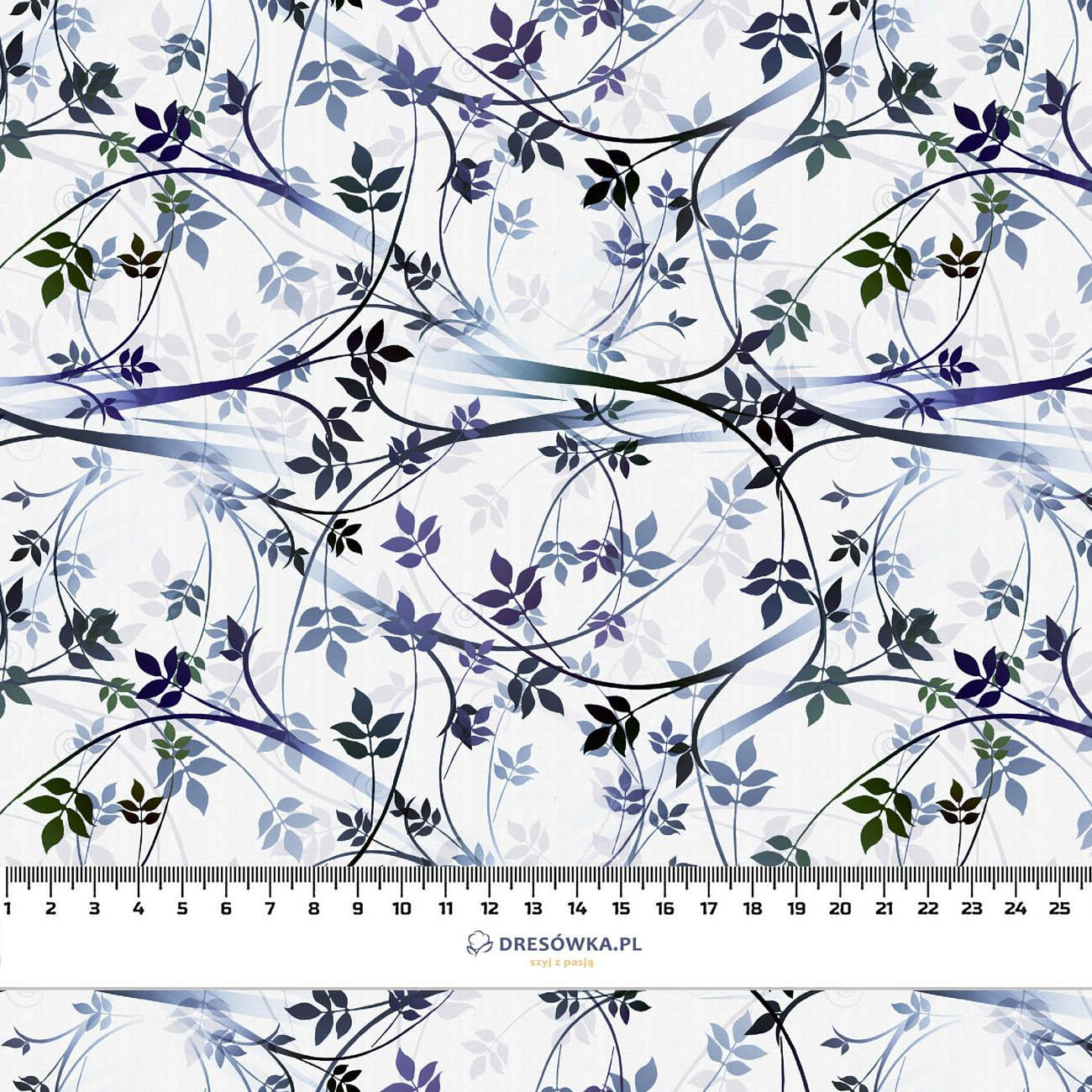 LEAVES pat. 2 (grey) - viscose woven fabric