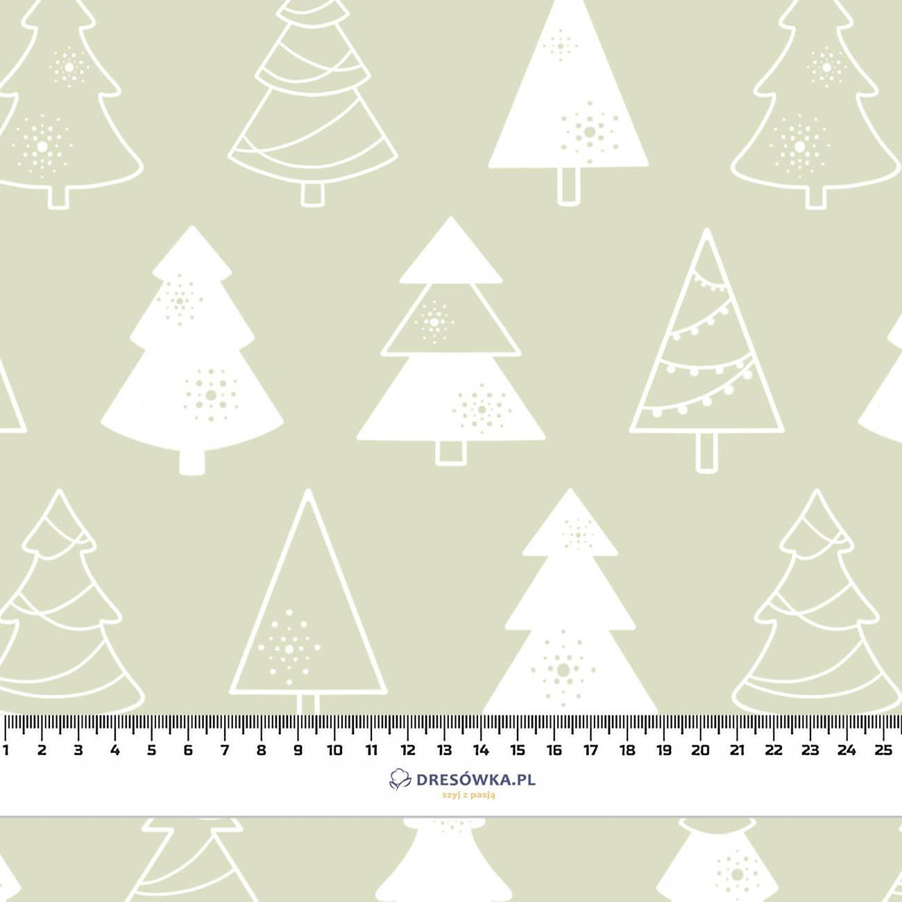 GLAZED CHRISTMAS TREES (CHRISTMAS GINGERBREAD) / pistachio - brushed knitwear with elastane ITY
