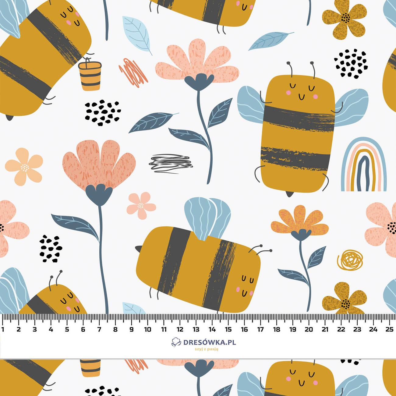 PAINTED BEES - looped knit fabric