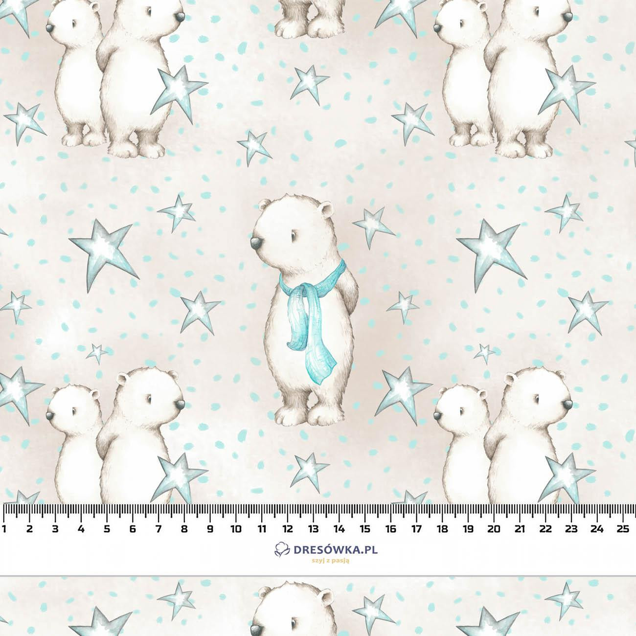TEDDIES AND STARS / beige (MAGICAL CHRISTMAS FOREST) - light brushed knitwear