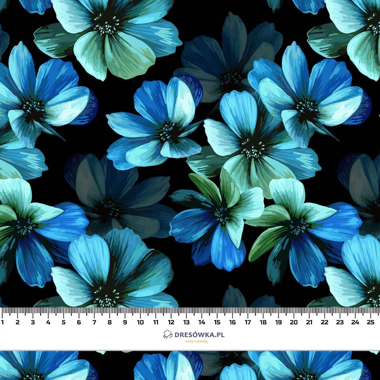 MYSTIQUE FLOWERS - looped knit fabric with elastane ITY