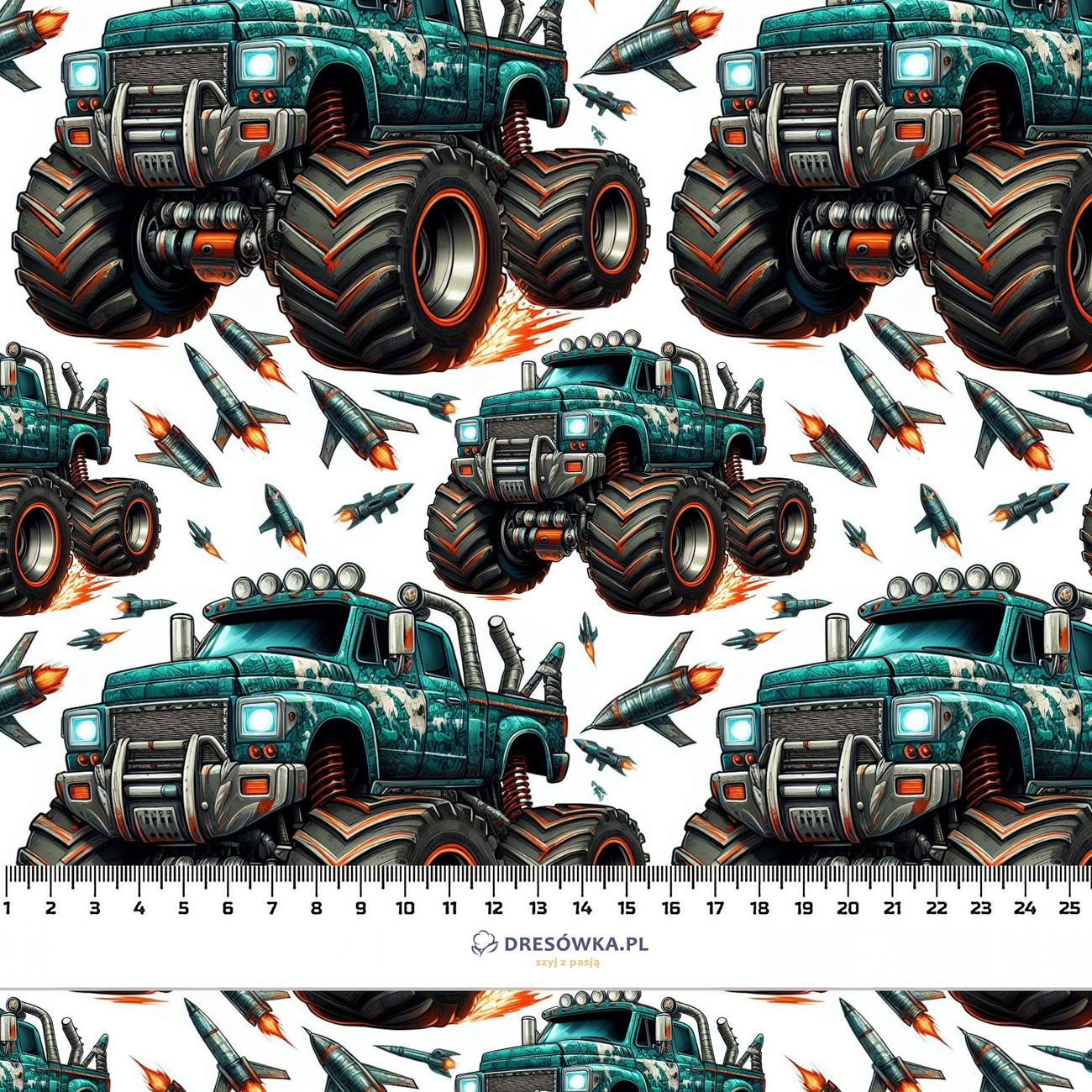 MONSTER TRUCK PAT. 2 - looped knit fabric