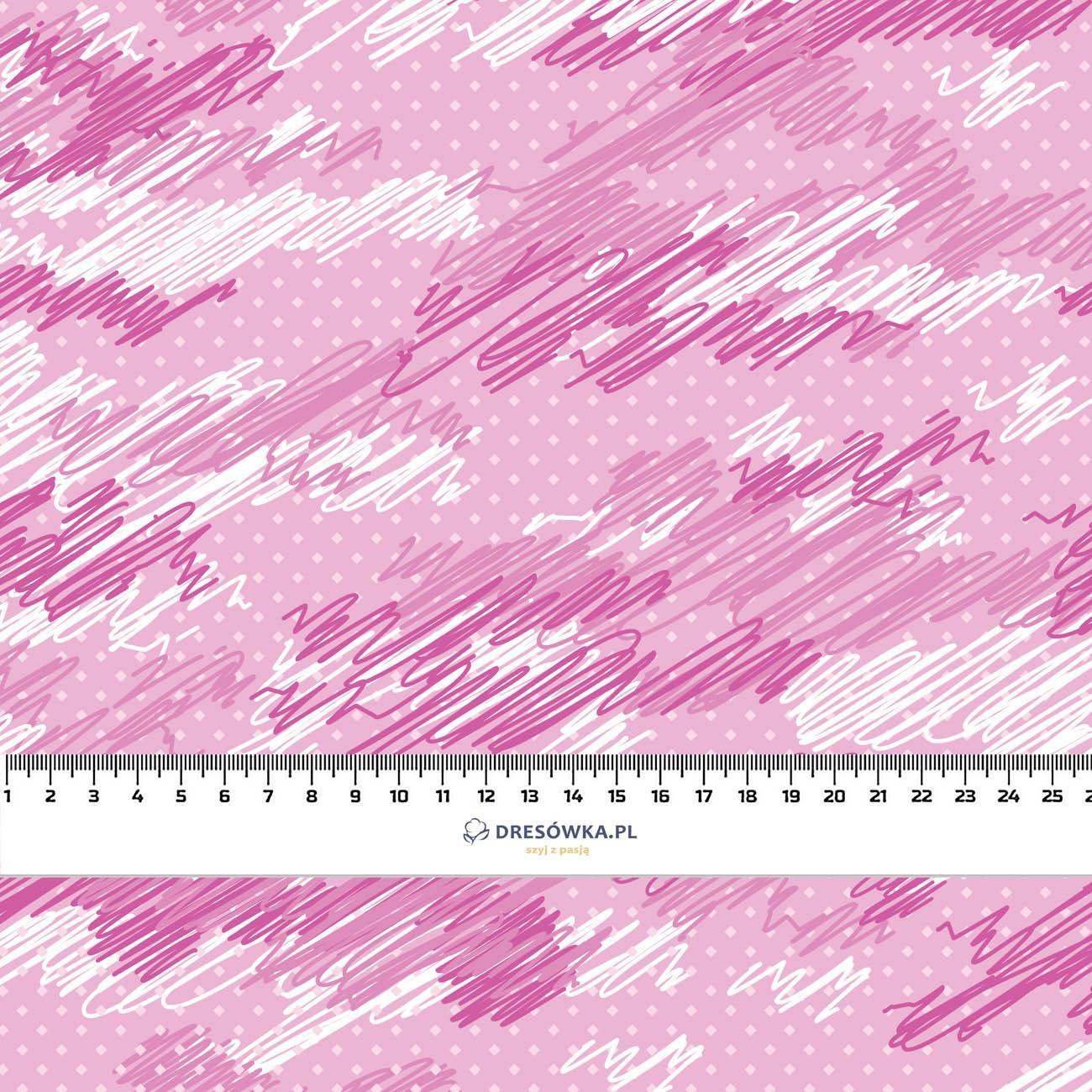 CAMOUFLAGE - scribble / fuchsia - Hydrophobic brushed knit