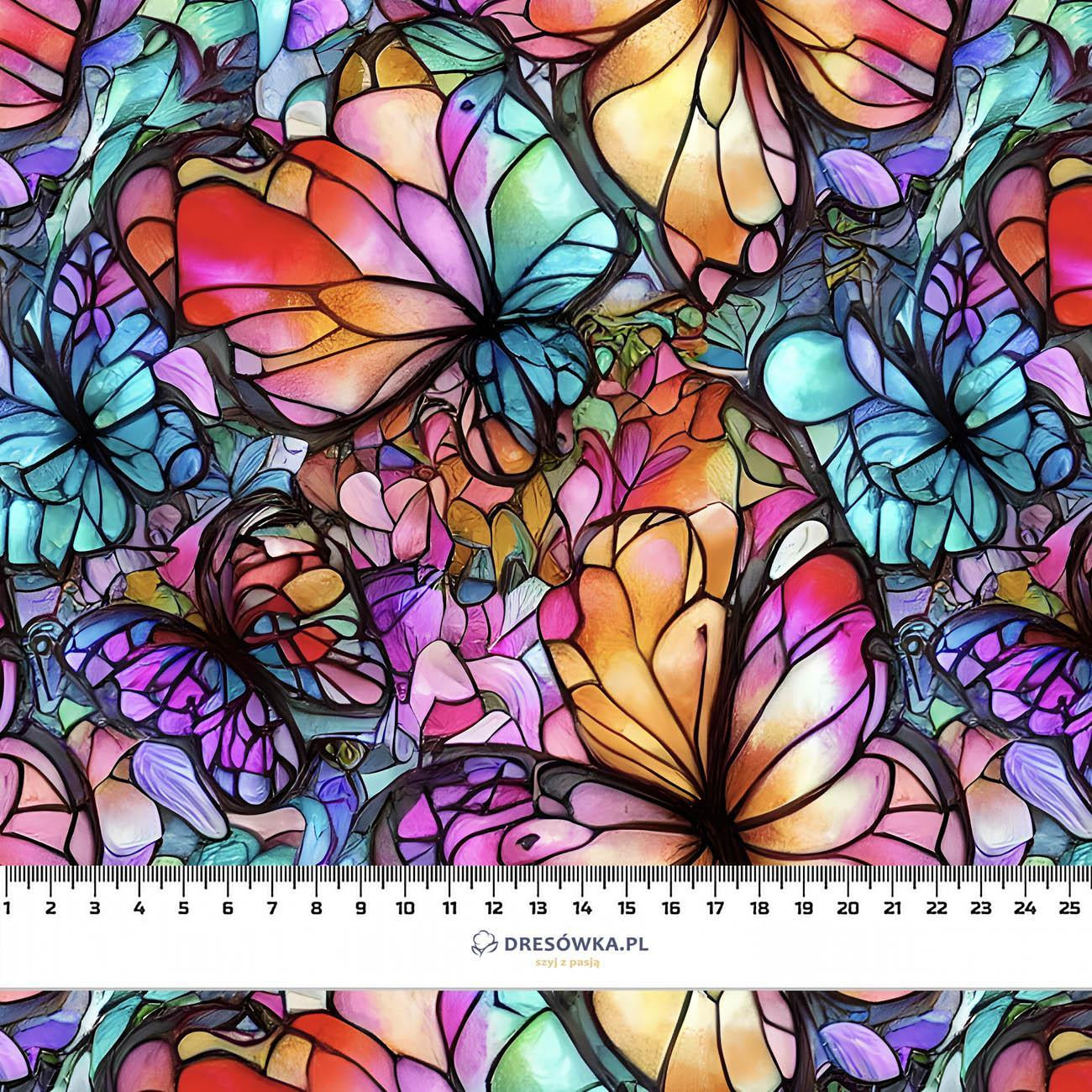 BUTTERFLIES / STAINED GLASS - viscose woven fabric