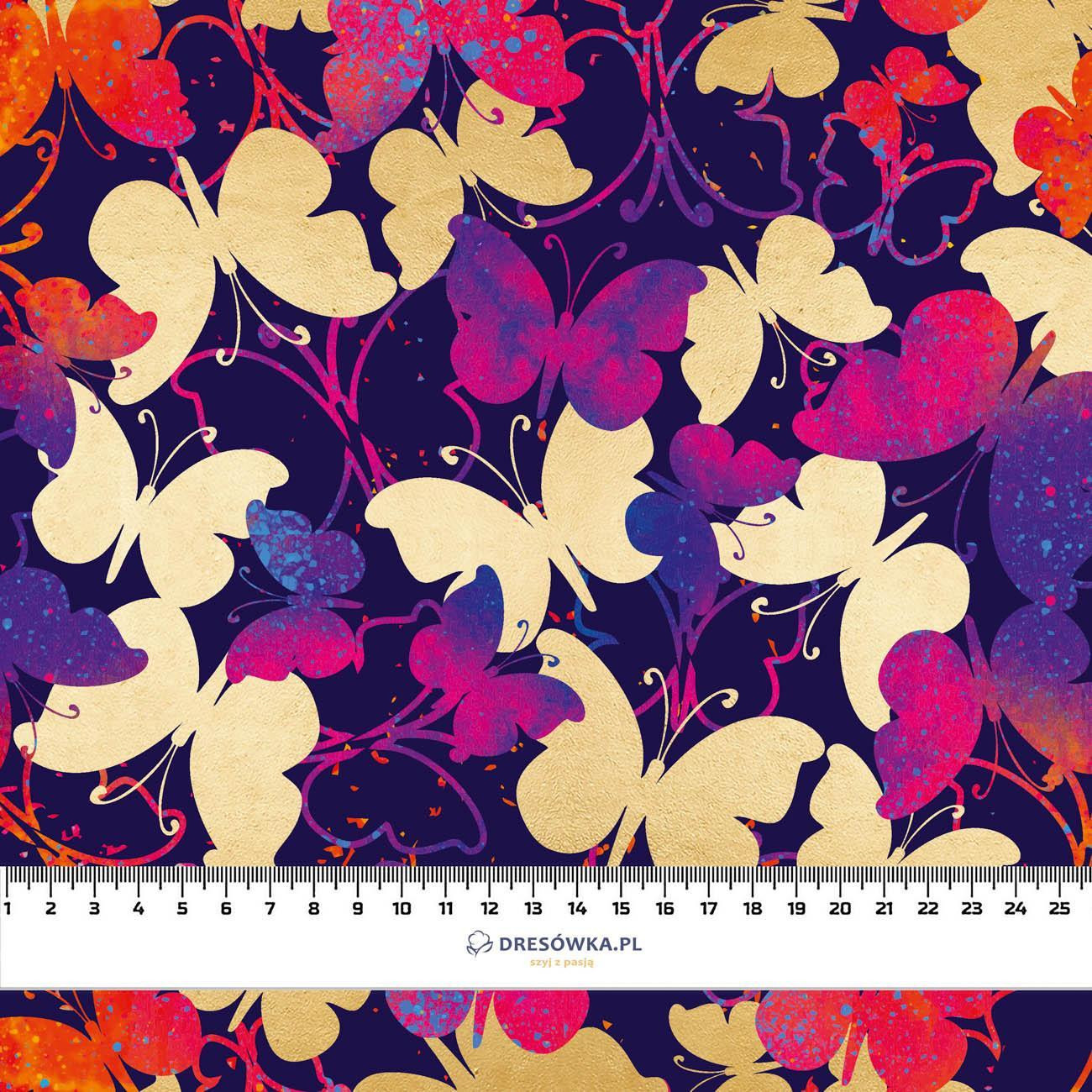BUTTERFLIES / colorful - Cotton woven fabric