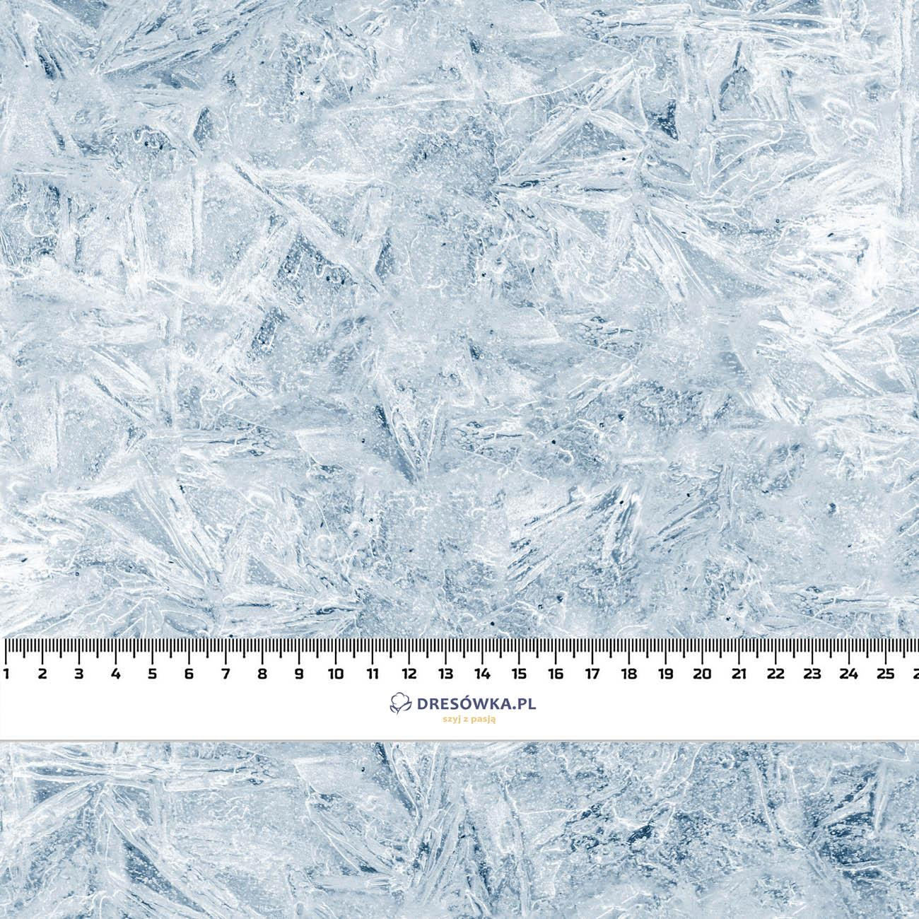 FROST pat. 2 / light blue (PAINTED ON GLASS) - Cotton woven fabric